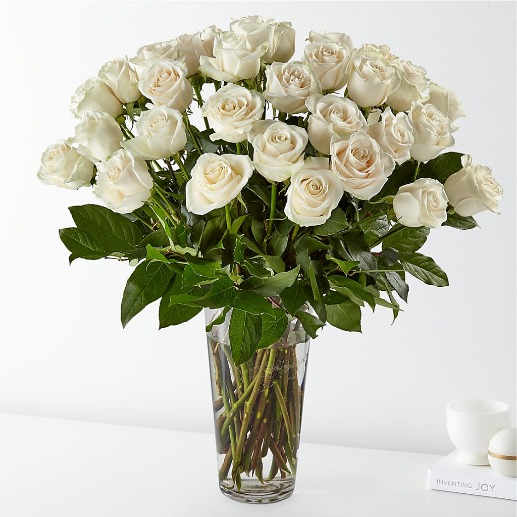 Long Stem White Rose Bouquet – Emil Yedowitz Florist Llc, Yonkers NY