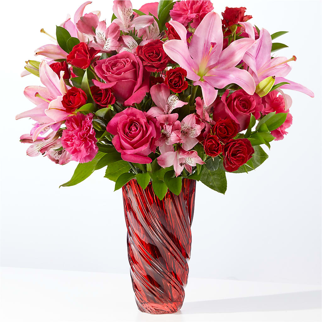 In Love Bouquet with Luxe Swirl Vase – Emil Yedowitz Florist Llc, Yonkers NY