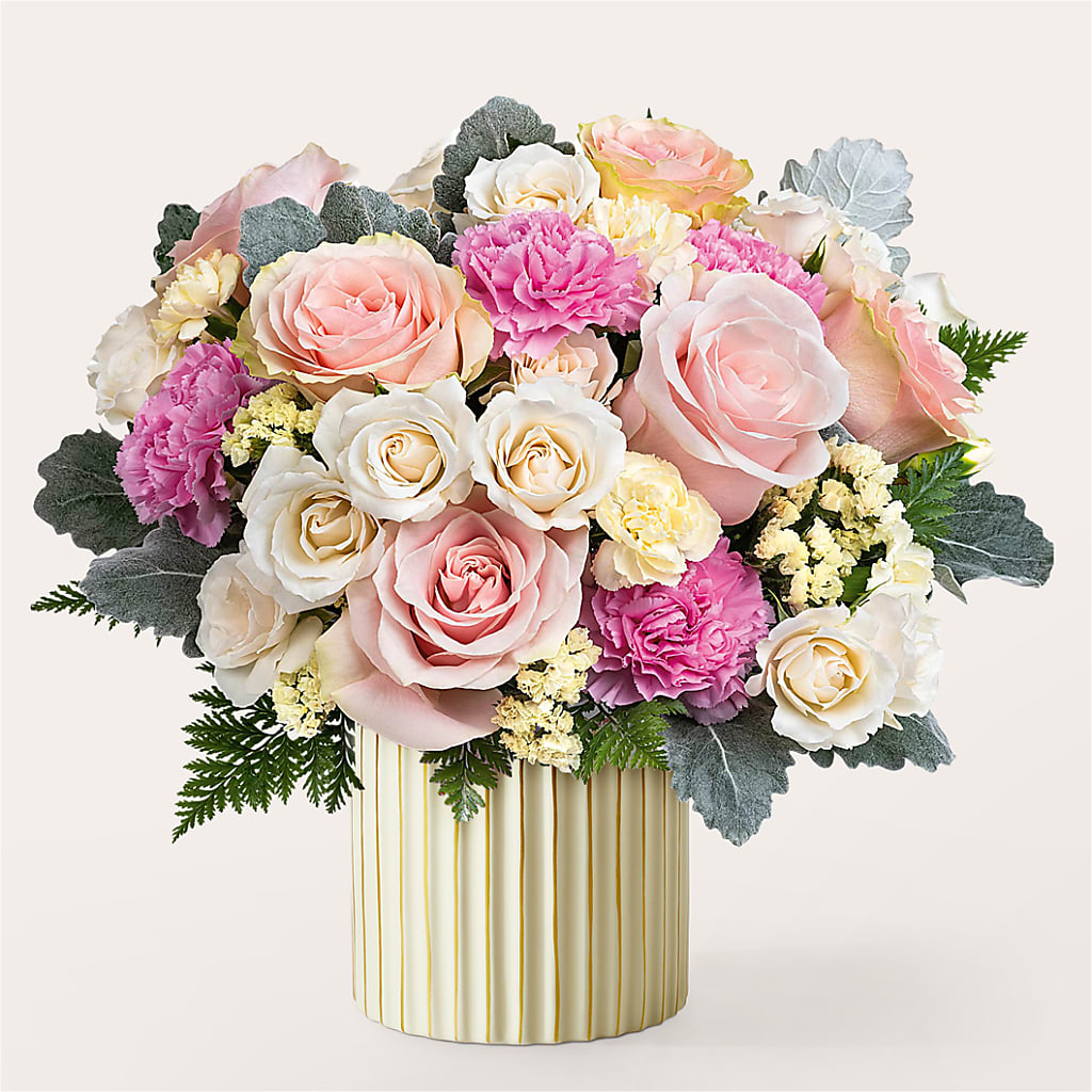 Blissful Moments Bouquet with Ivory Vase – Emil Yedowitz Florist Llc, Yonkers NY