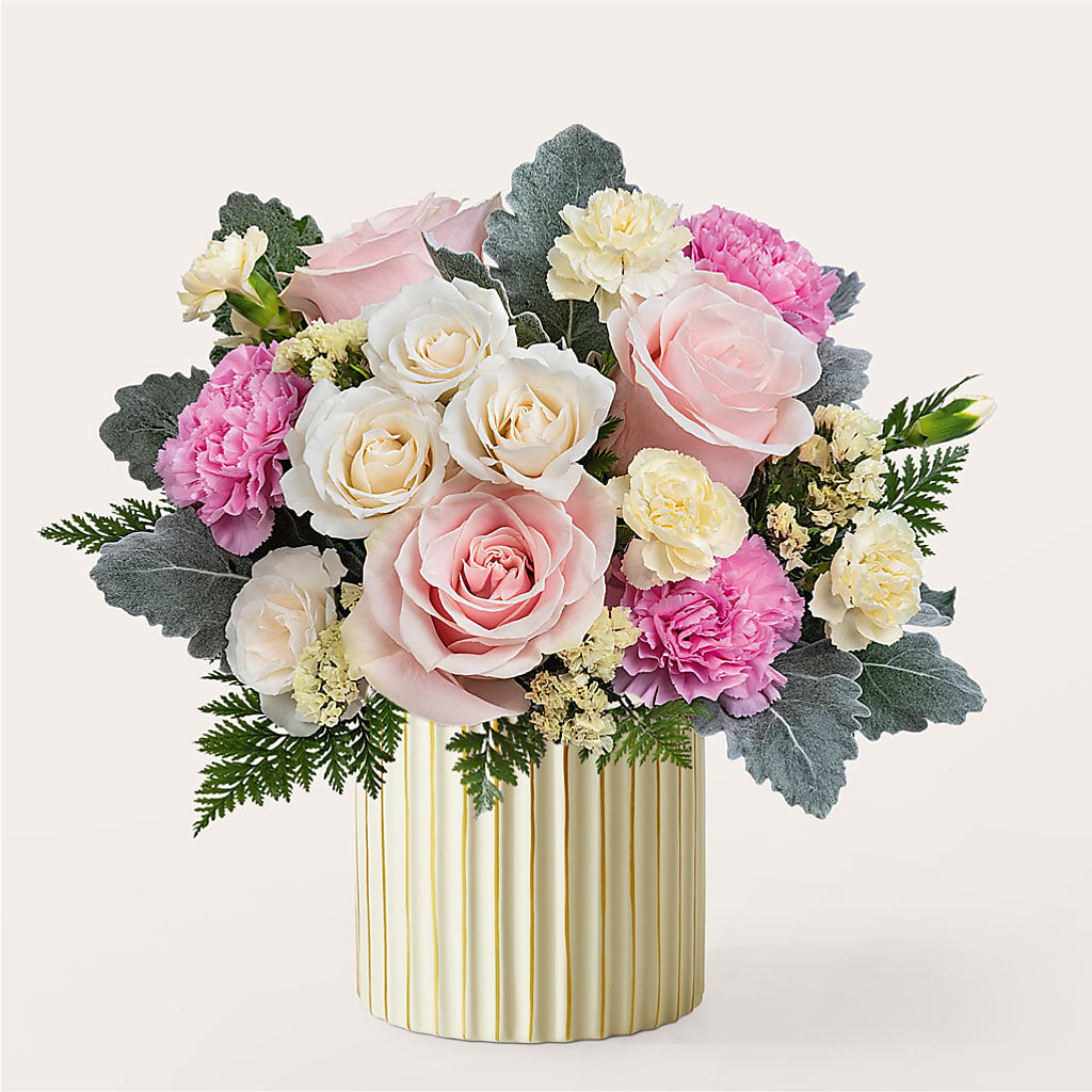 Blissful Moments Bouquet with Ivory Vase – Emil Yedowitz Florist Llc, Yonkers NY