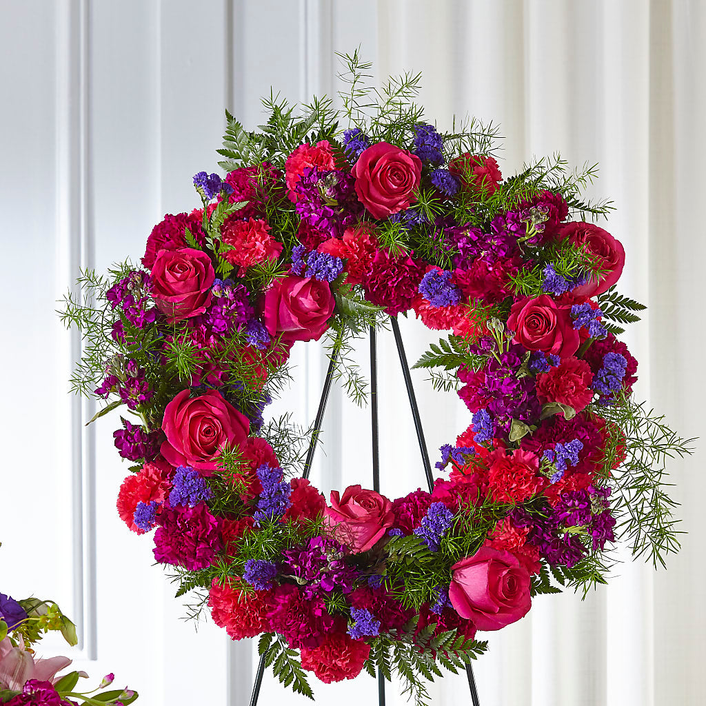 Calming Colors Wreath – Emil Yedowitz Florist Llc, Yonkers NY