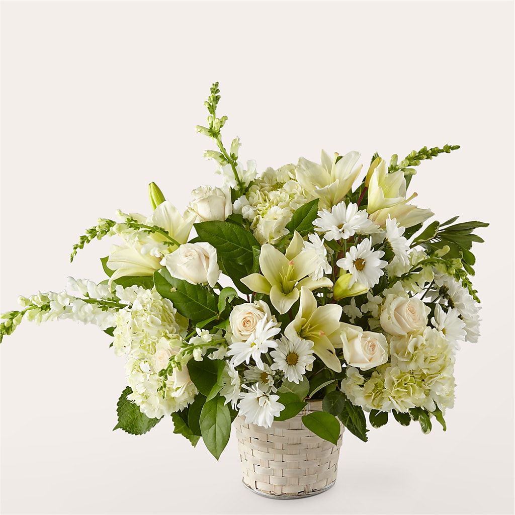 Ivory Elegance Floral Basket – Emil Yedowitz Florist Llc, Yonkers NY