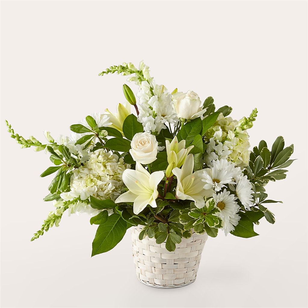 Ivory Elegance Floral Basket – Emil Yedowitz Florist Llc, Yonkers NY