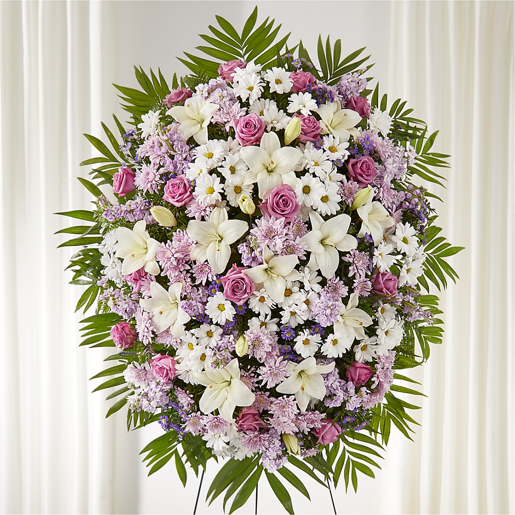 Surrounded by Love Standing Spray – Emil Yedowitz Florist Llc, Yonkers NY