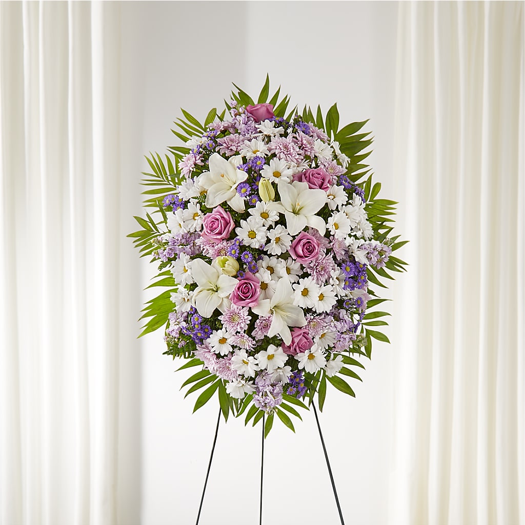 Surrounded by Love Standing Spray – Emil Yedowitz Florist Llc, Yonkers NY