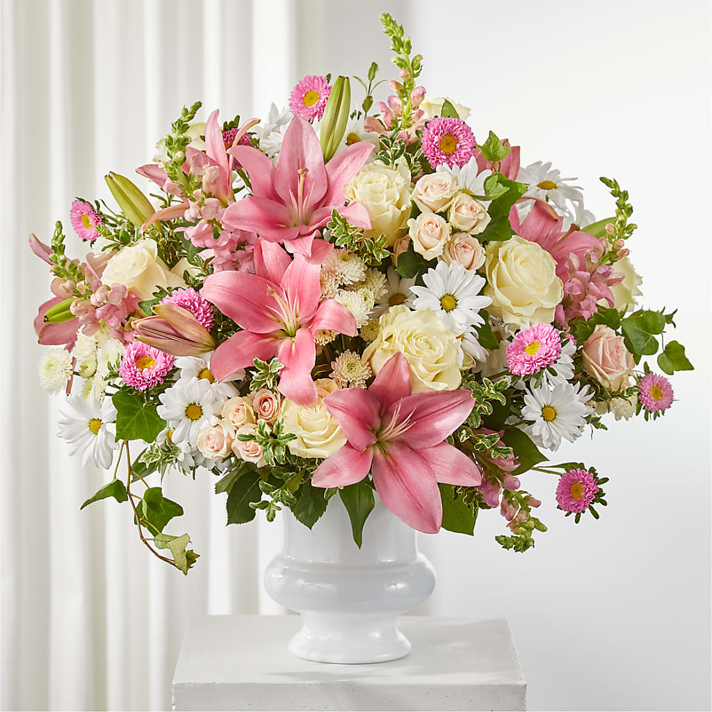 Empathetic Blooms Urn Arrangement – Emil Yedowitz Florist Llc, Yonkers NY
