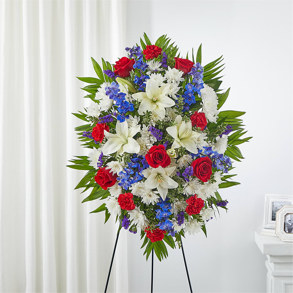 Cherished Service Standing Spray – Emil Yedowitz Florist Llc, Yonkers NY