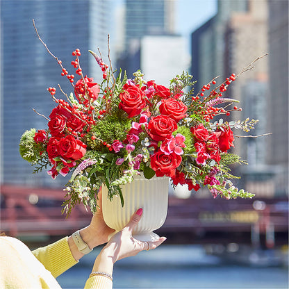 Big Red Bow Bouquet –  Emil Yedowitz Florist Llc, Yonkers NY