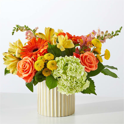 Autumn Sunshine Bouquet with Ivory Vase –  Emil Yedowitz Florist Llc, Yonkers NY