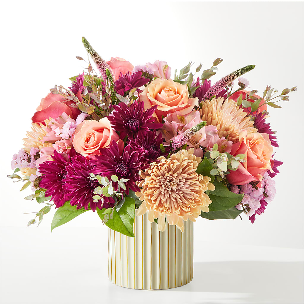 Berry Cobbler Bouquet with Ivory Vase –  Emil Yedowitz Florist Llc, Yonkers NY