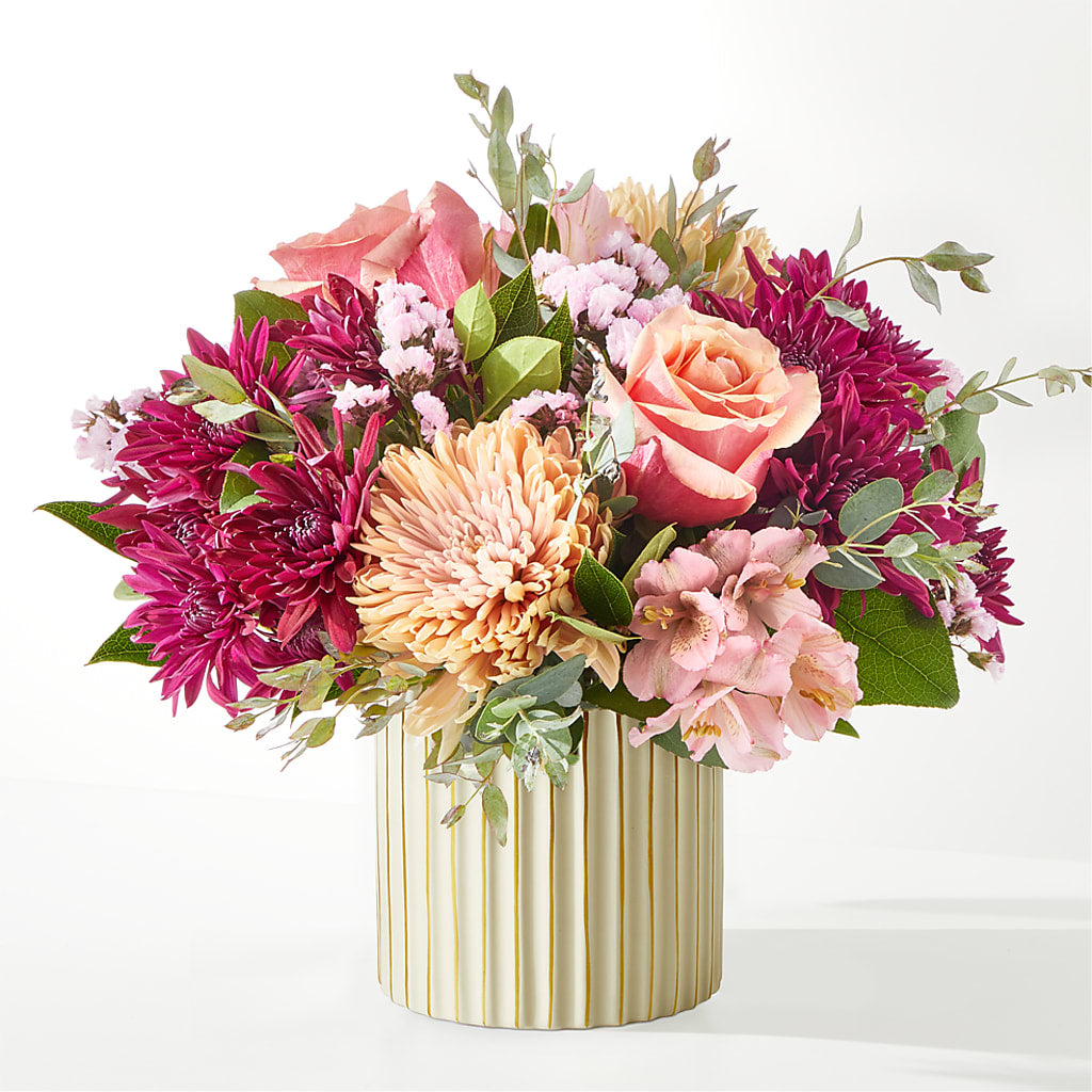 Berry Cobbler Bouquet with Ivory Vase –  Emil Yedowitz Florist Llc, Yonkers NY