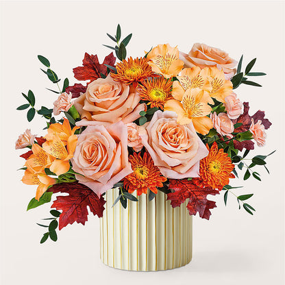 Spiced Latte Bouquet with Ivory Vase –  Emil Yedowitz Florist Llc, Yonkers NY