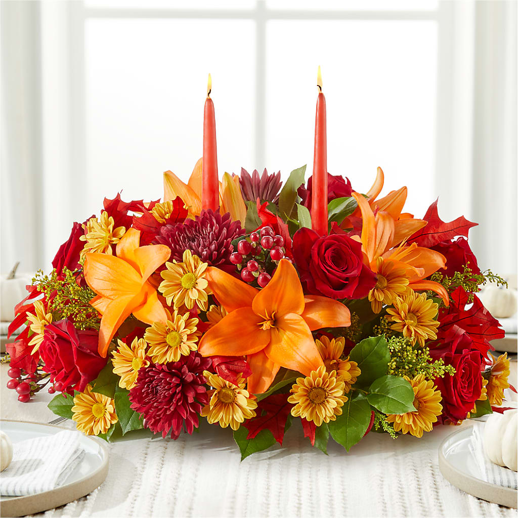 Autumn's Embrace Centerpiece –  Emil Yedowitz Florist Llc, Yonkers NY