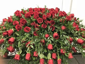 Emil Yedowitz Designed Casket Spray-All Red Roses